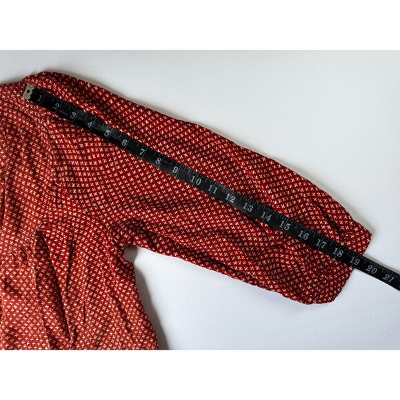 Holding Horses Anthropologie Tunic Top Small Boho Rust Red Peasant Style Tiered - Picture 11 of 13